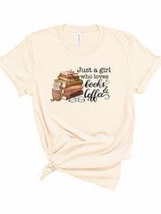 Just a Girl Who Loves Books & Coffee Graphic Tee