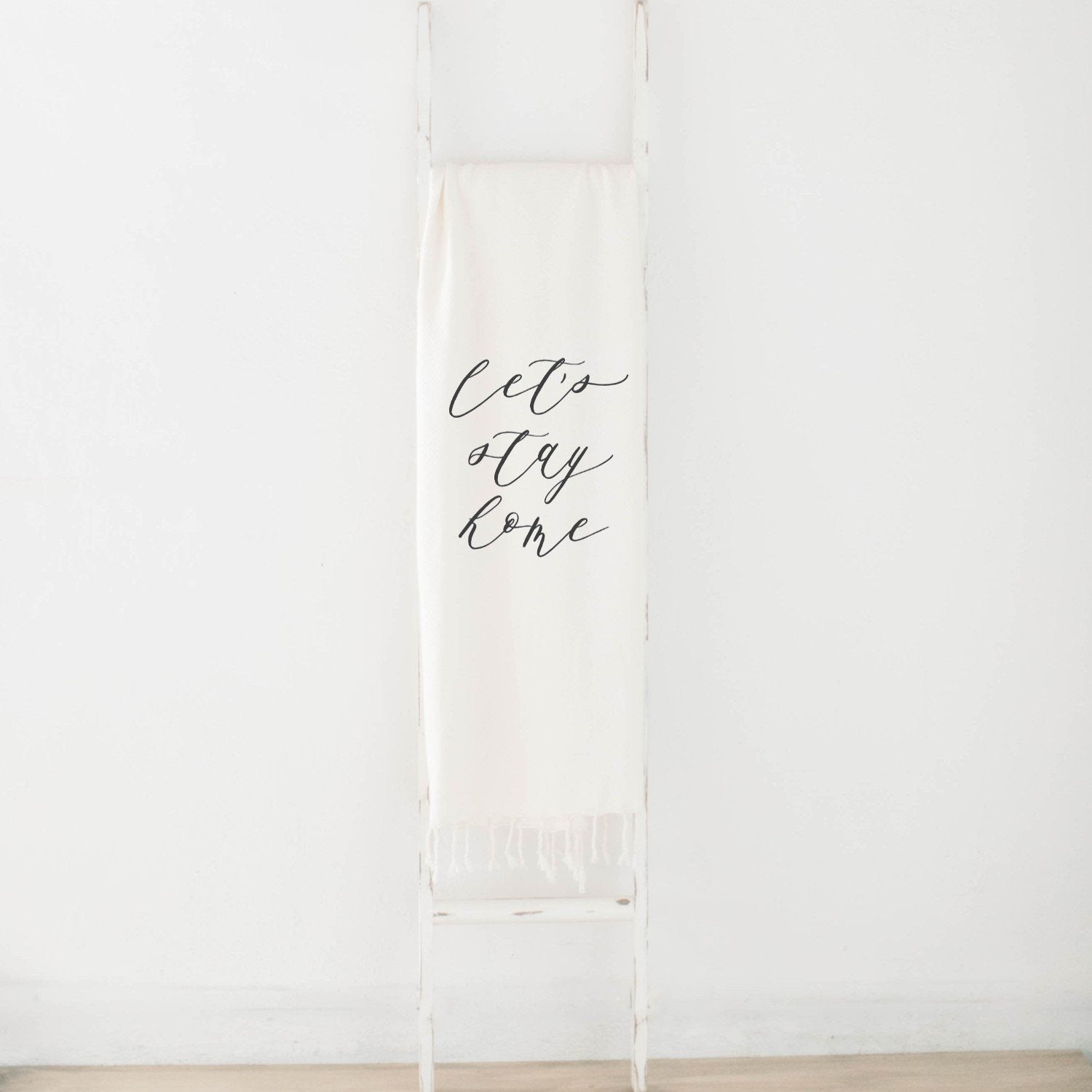 Let's Stay Home Throw Blanket - Ink and Latte