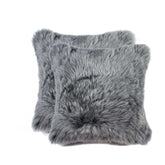 Gray Sheepskin Pillows - 2 Pack - Ink and Latte