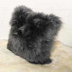 Gray Sheepskin Pillows - 2 Pack - Ink and Latte