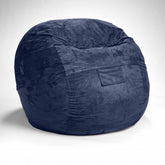 Cozy Royal Blue Bean Bag Chair - Ink and Latte