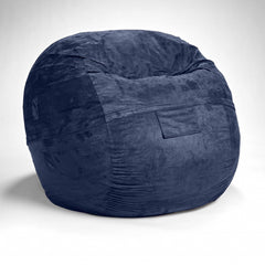 Cozy Royal Blue Bean Bag Chair - Ink and Latte