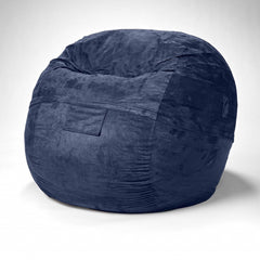 Cozy Royal Blue Bean Bag Chair - Ink and Latte