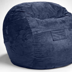 Cozy Royal Blue Bean Bag Chair - Ink and Latte
