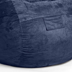 Cozy Royal Blue Bean Bag Chair - Ink and Latte