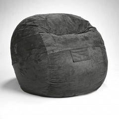 Cozy Dark Gray Bean Bag Chair - Ink and Latte