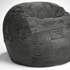 Cozy Dark Gray Bean Bag Chair - Ink and Latte