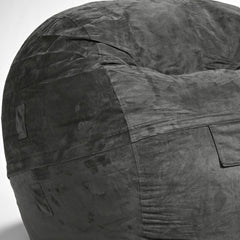 Cozy Dark Gray Bean Bag Chair - Ink and Latte