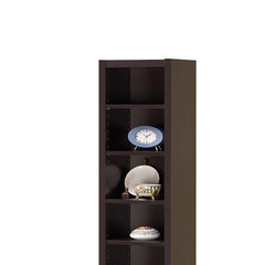 Glimmering Brown Narrow Wooden Bookcase - Ink and Latte