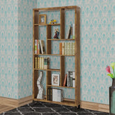 Metal And Wood Modern Style Bookcase With Multiple Shelves - Ink and Latte