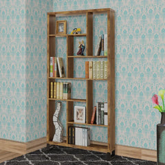 Metal And Wood Modern Style Bookcase With Multiple Shelves - Ink and Latte