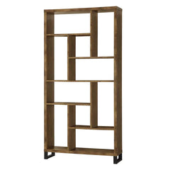 Metal And Wood Modern Style Bookcase With Multiple Shelves - Ink and Latte