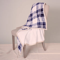 Cozy Plaid Sherpa Blanket - Ink and Latte