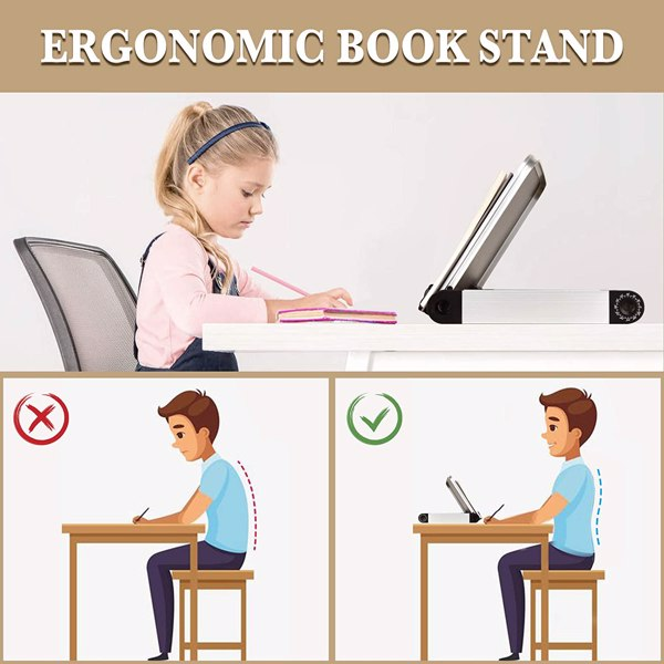 Adjustable Ergonomic Book Stand - Ink and Latte