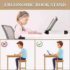 Adjustable Ergonomic Book Stand - Ink and Latte