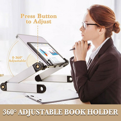 Adjustable Ergonomic Book Stand - Ink and Latte