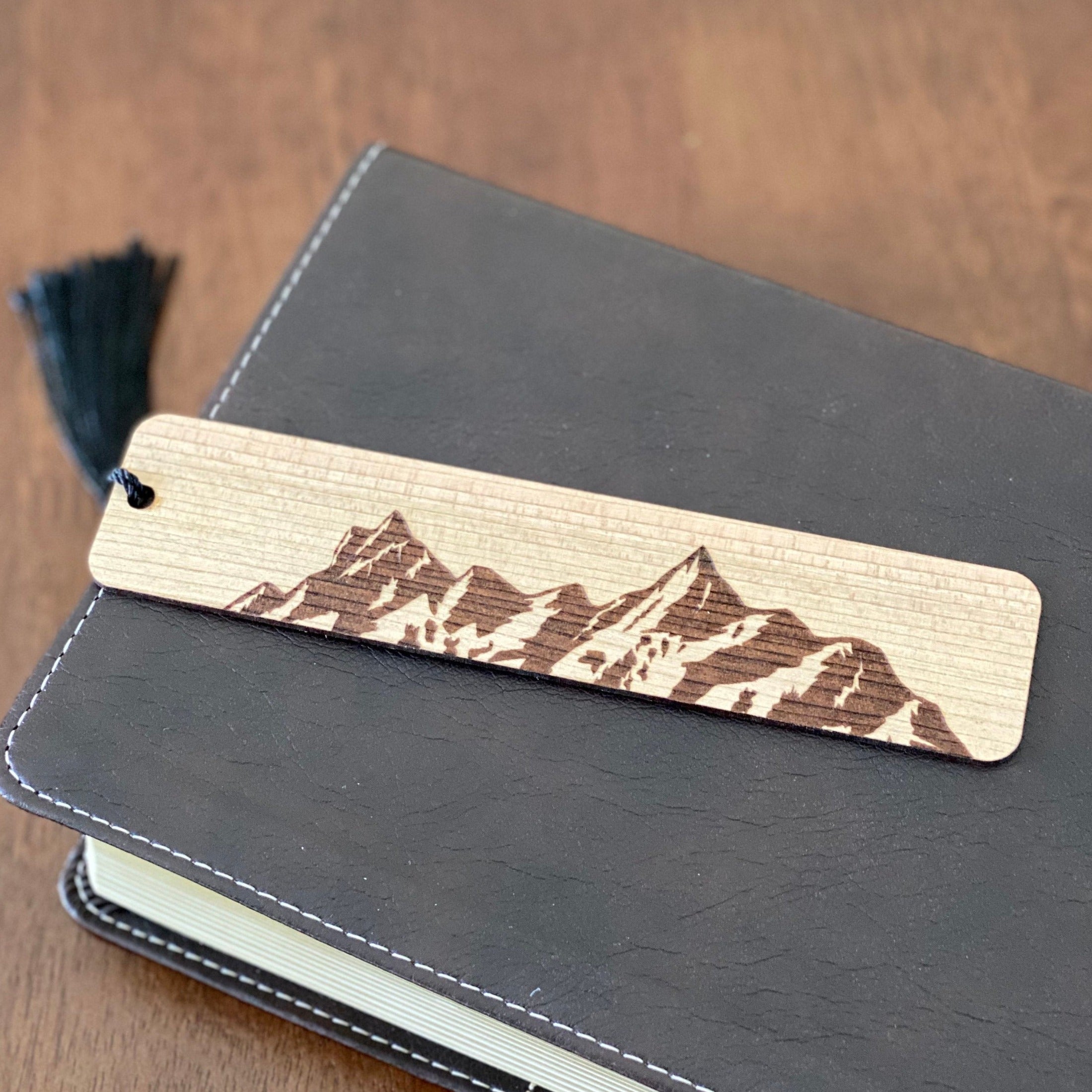 Mountain Engraved Wood Bookmark - Ink and Latte