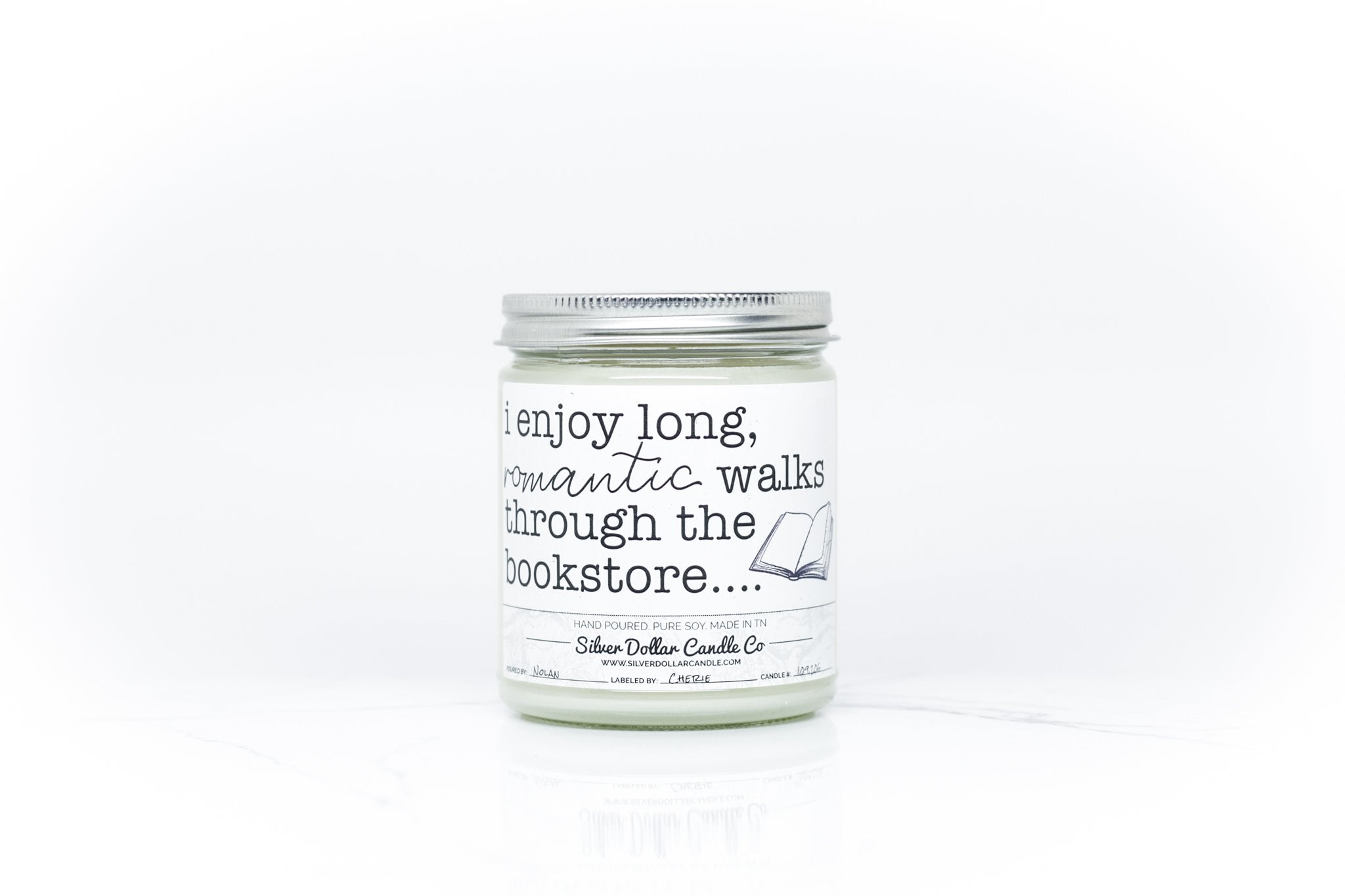 I Enjoy Long Walks Through The Bookstore Candle - Ink and Latte