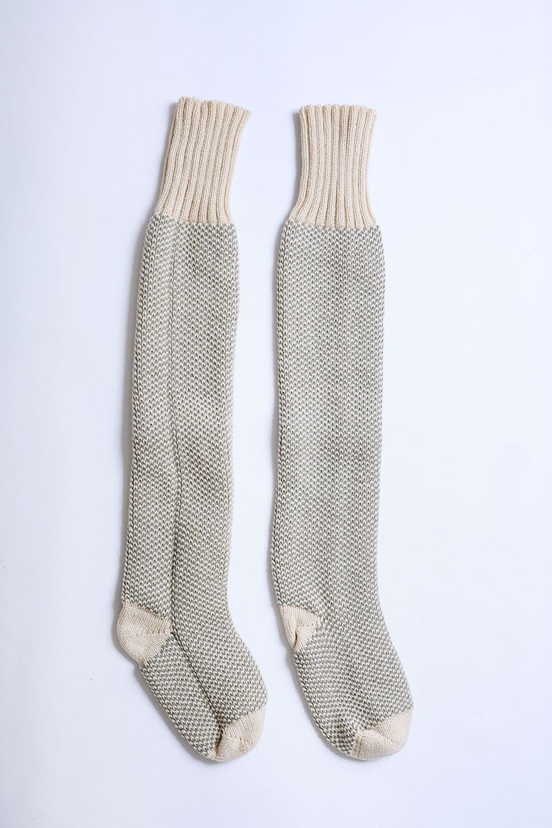 Cozy Ribbed Knit Lounge Socks - Ink and Latte