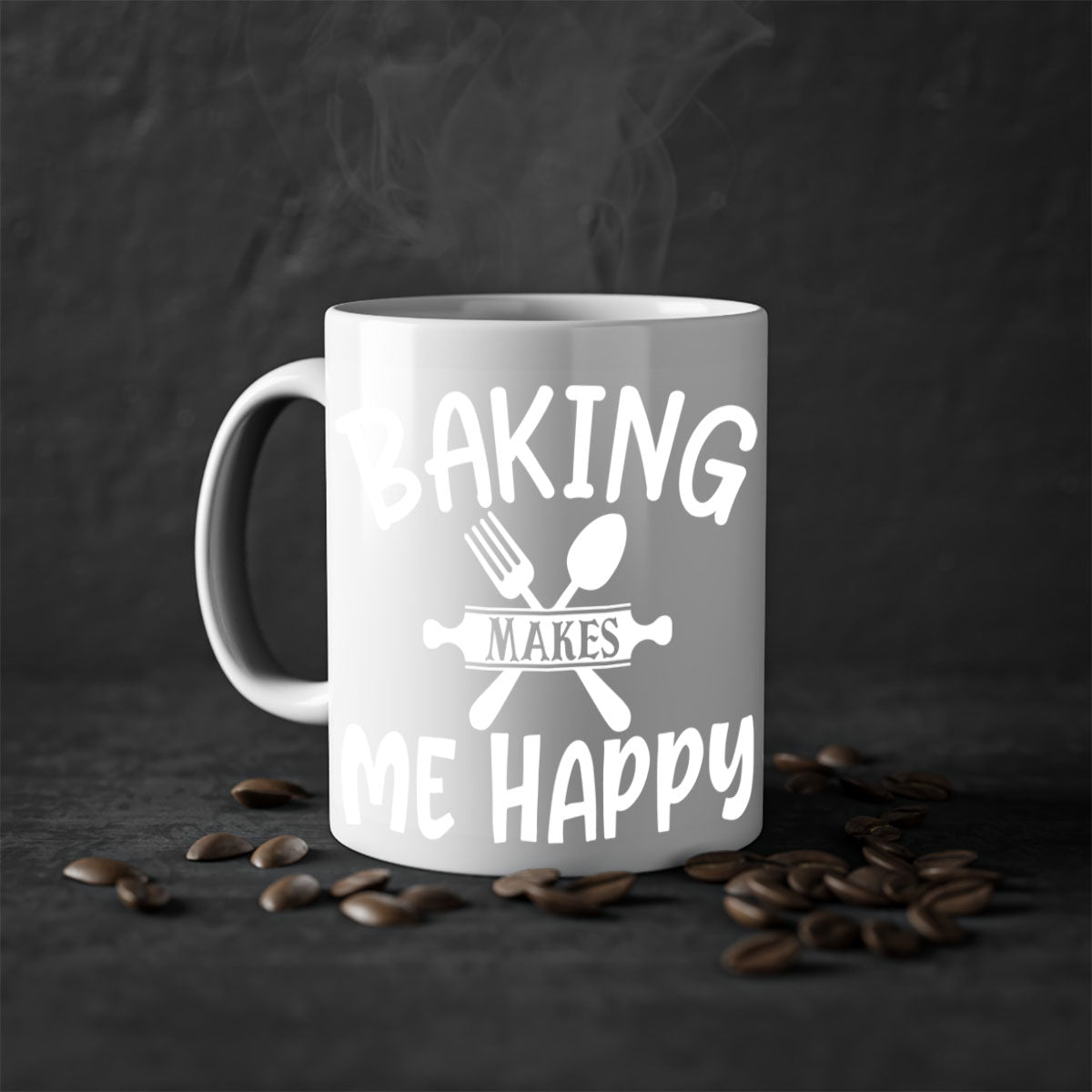 baking makes me happy 54#- kitchen-Mug / Coffee Cup