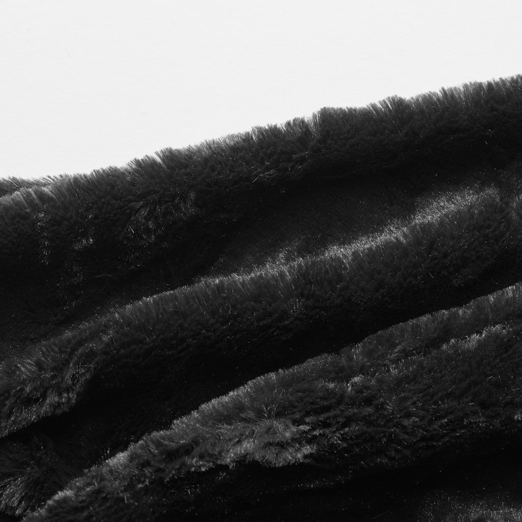 Black Faux Fur Sofa Sack Bean Bag Lounger - Ink and Latte