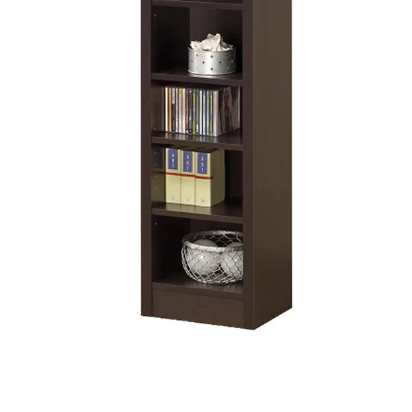 Glimmering Brown Narrow Wooden Bookcase - Ink and Latte