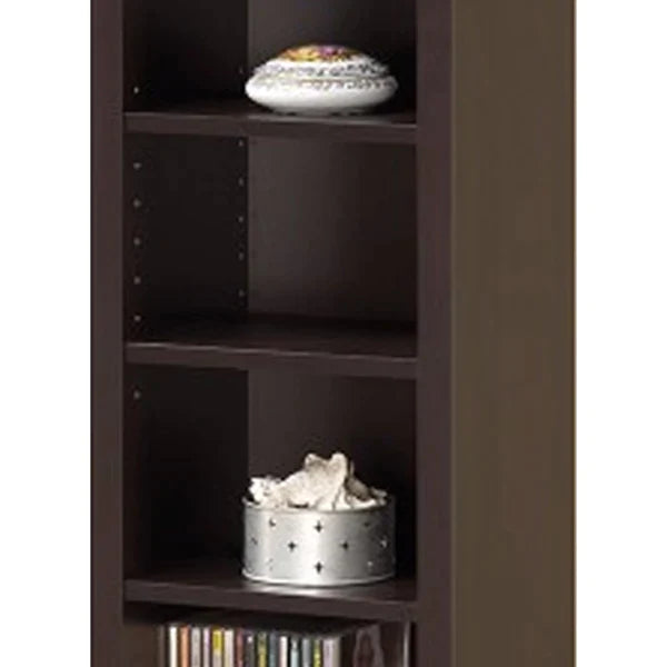 Glimmering Brown Narrow Wooden Bookcase - Ink and Latte
